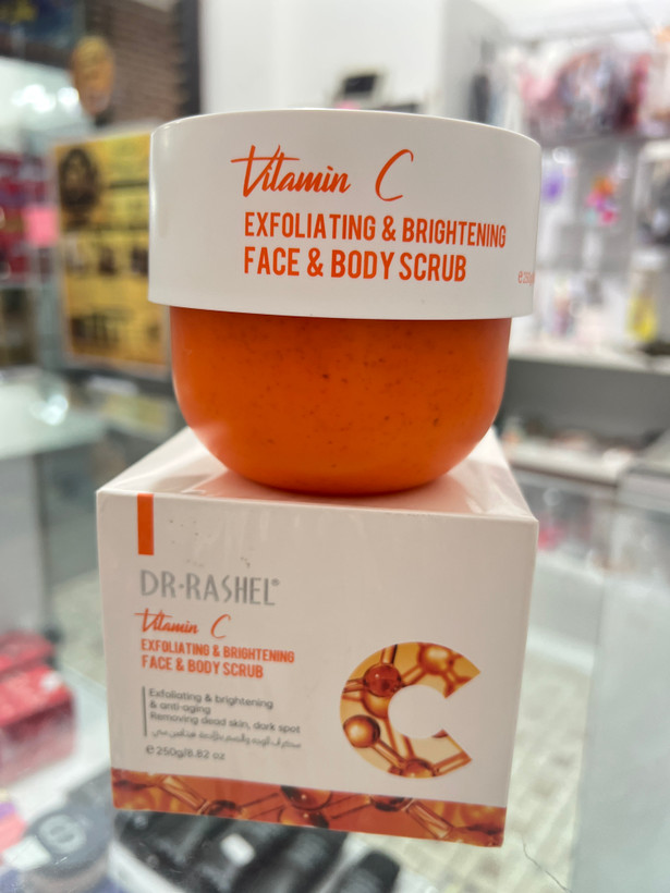 اسکراب صورت و بدن ویتامین C دکتر راشل (Dr.Rashel Vitamin C Exfoliating & Brightening Scrub) لایه بردار و جوانساز و ضدچروک